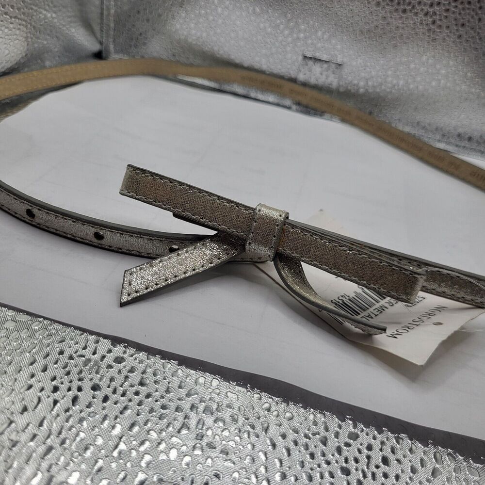 NWT Another Line Silver Belt With Bow Size Xs